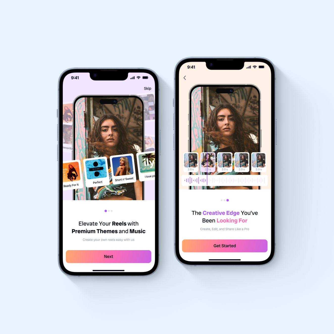 Reels App Intro Screen UI